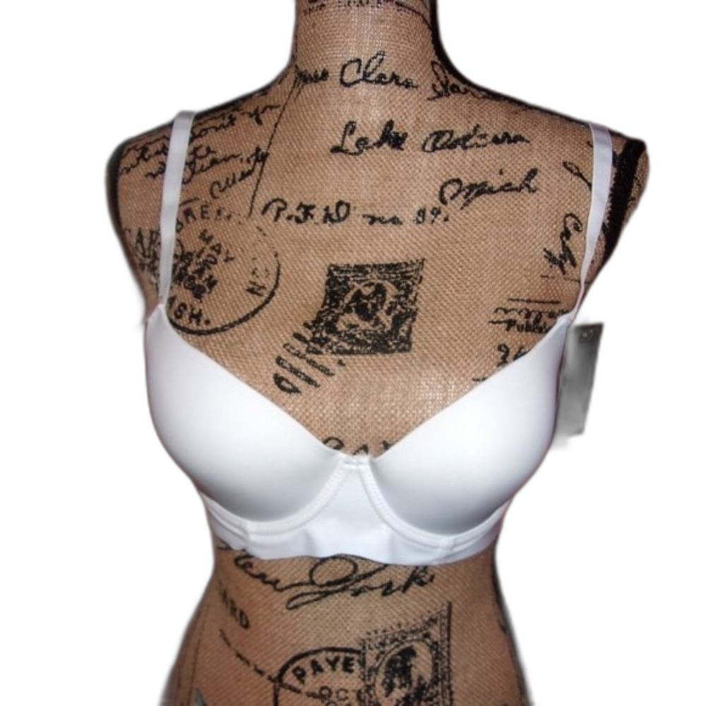 Youmita White Demi Laser Cut 34C Bra NWT